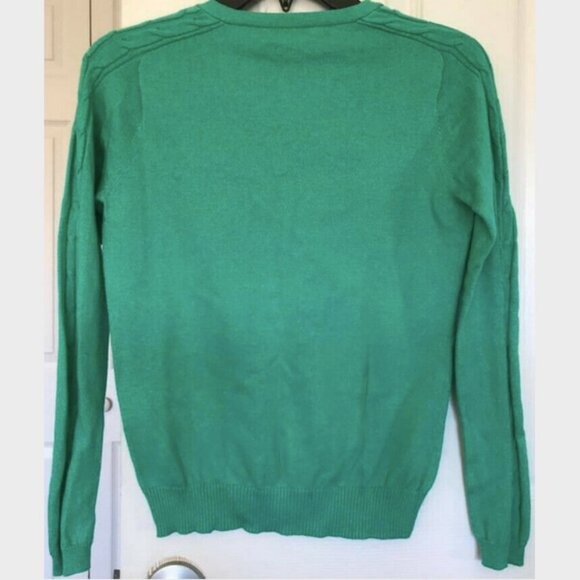 Peter Millar Luxury Cotton Cashmere Jade Sea Green V Neck Men's Cozy Sweater XS - Picture 2 of 7